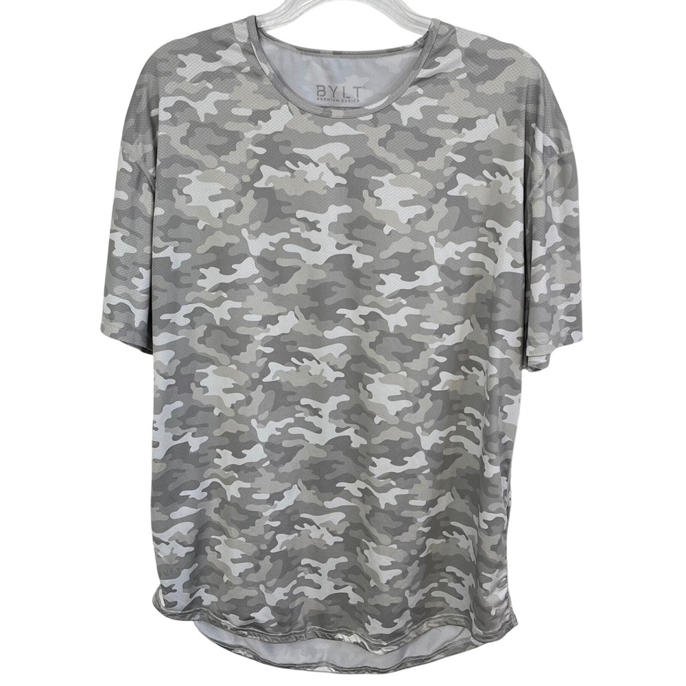 Bylt Drop-Cut style Short Sleeve‎ Gray Camo performance  Shirt in Size XL
